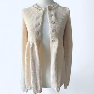 Free People Cream Cottagecore Cozycore Coquette Girl Button-Up Knit Cardigan XS